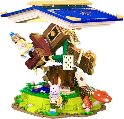 CoPlanaire Alice in Wonderland Building Blocks Toy Set with Lights, Decorative Home Accessories, Gift for Girls Boys and Adults, Collective Edition