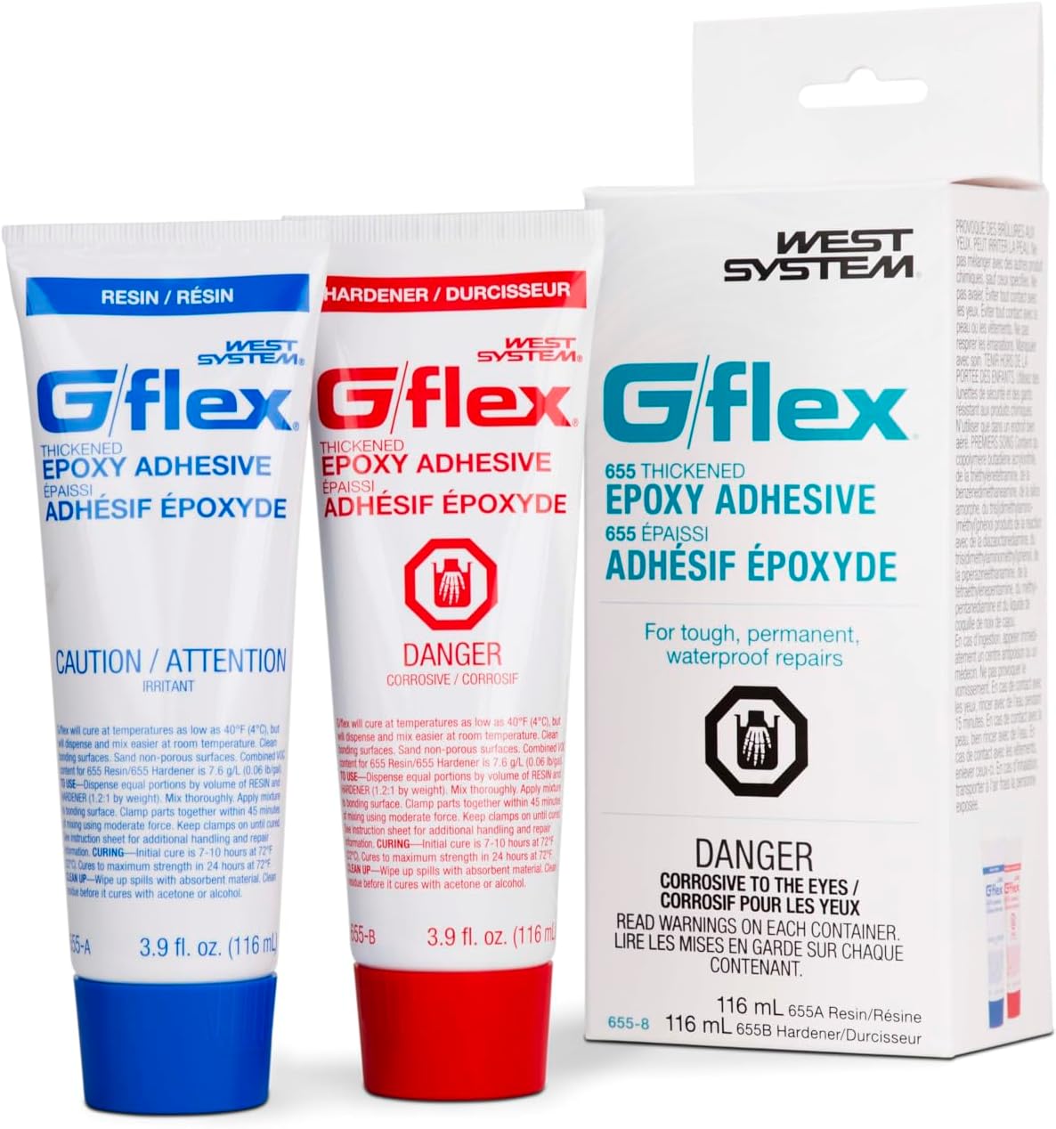 655-8 G/flex Epoxy Adhesive, two 4.5 fl oz., White