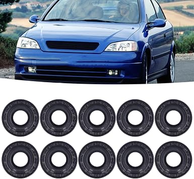 Car AC Compressor Oil Seal 10 Pcs Automotive Air Conditioning Compressor Shaft Seal Kit Rubber Metal Car AC Compressor Shaft Seal Car Accessories