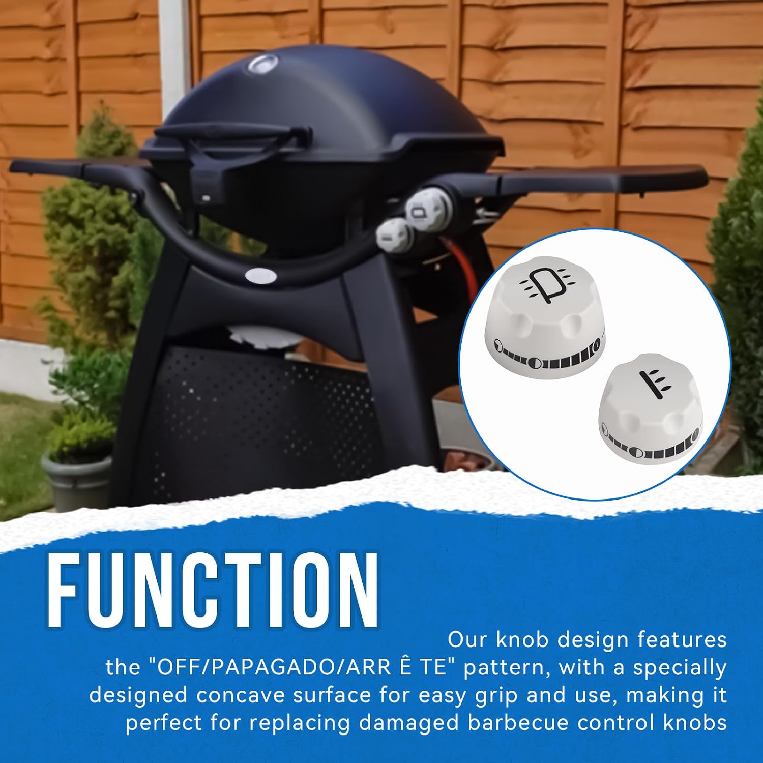 60088 Grill Burner Knob/Control Knob,Concave Surface&Easy Grip