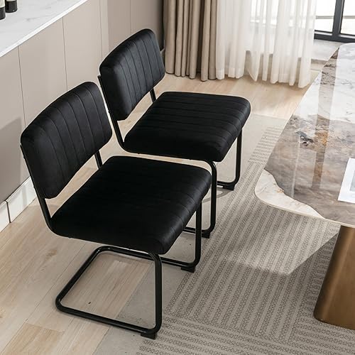 Okeysen Juego de 2 sillas de comedor, sillas de comedor de 19.6 pulgadas, sillas de comedor de cocina, sillas de comedor modernas de terciopelo,