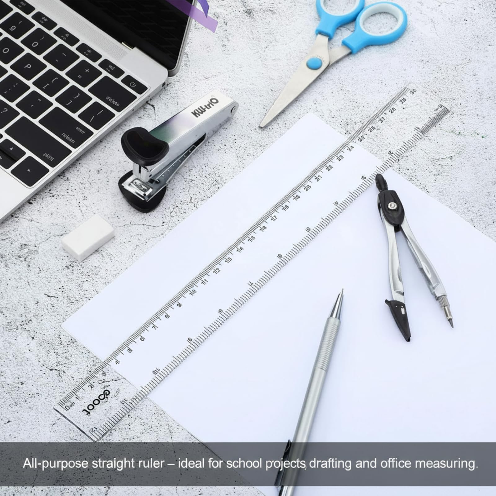 Snapklik.com : Eboot 20 Pack 12 Inch Clear Plastic Rulers Bulk, Easy-to ...
