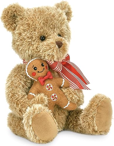 Vista 7 de Bearington - Osito de peluche navideño Jolly Jingles, 10 pulgadas alto, con pelaje ultrasuave, gorro de Papá Noel, bolsa de juguetes, lazo de satén