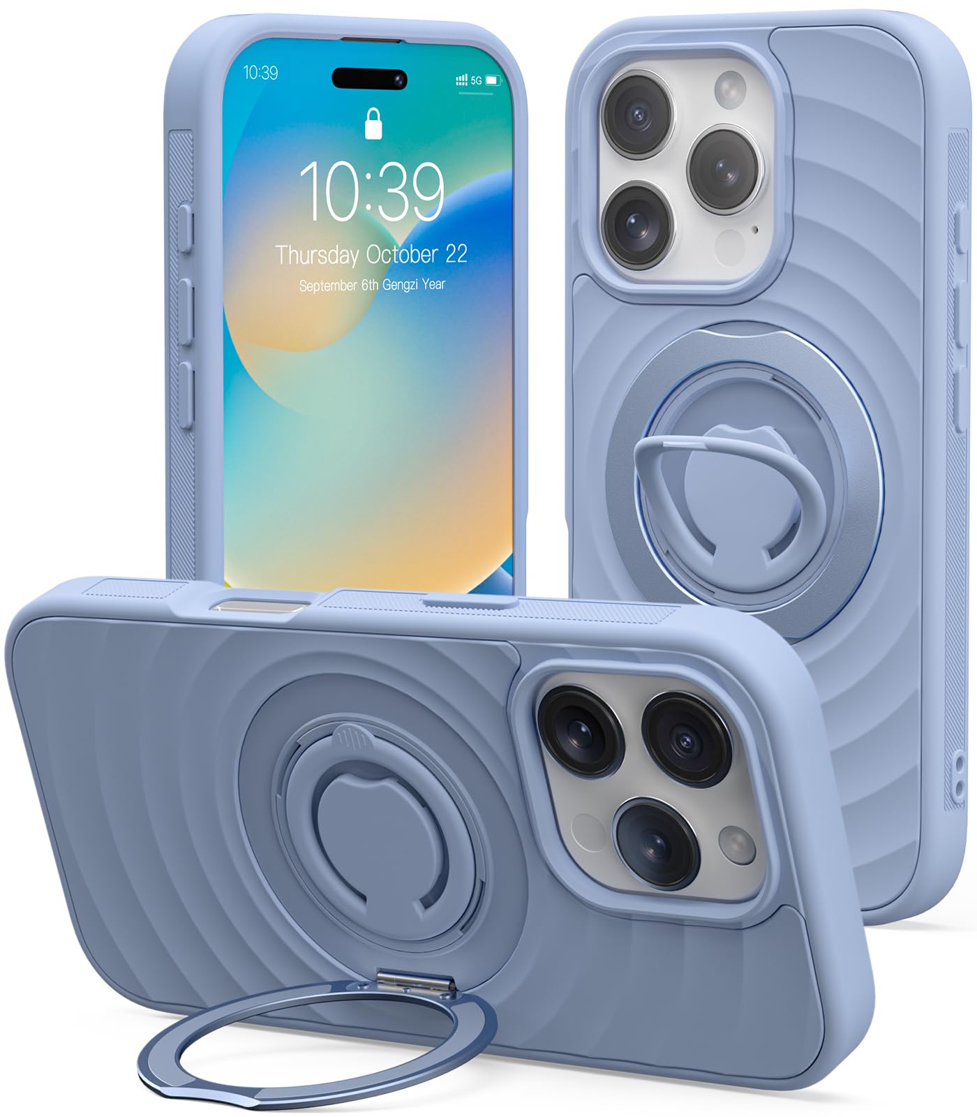 Amazon.co.jp: iPhone 16 Pro Max ケース 波模様【360°回転スタンド