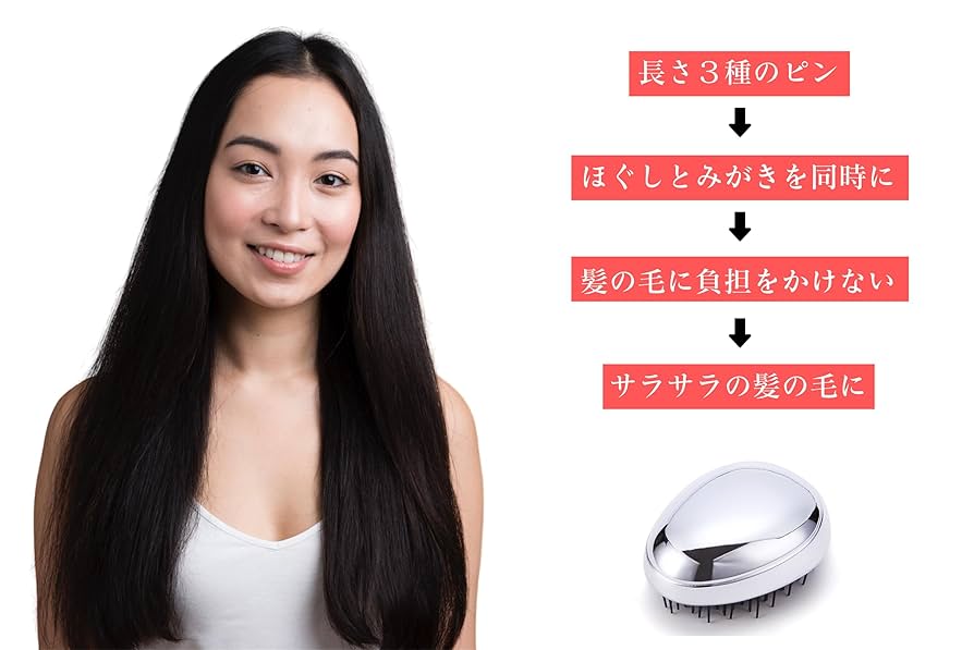 Amazon | ヘアブラシ エッグブラシ 卵形 髪の毛サラサラ 可愛い