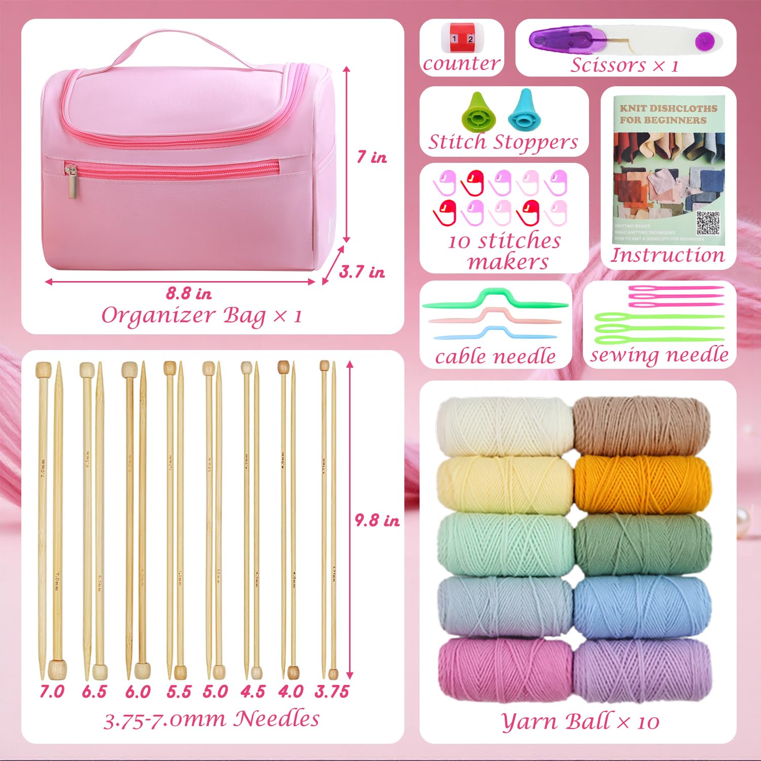 Beginner Knitting Kit - Learn to Knit! -6