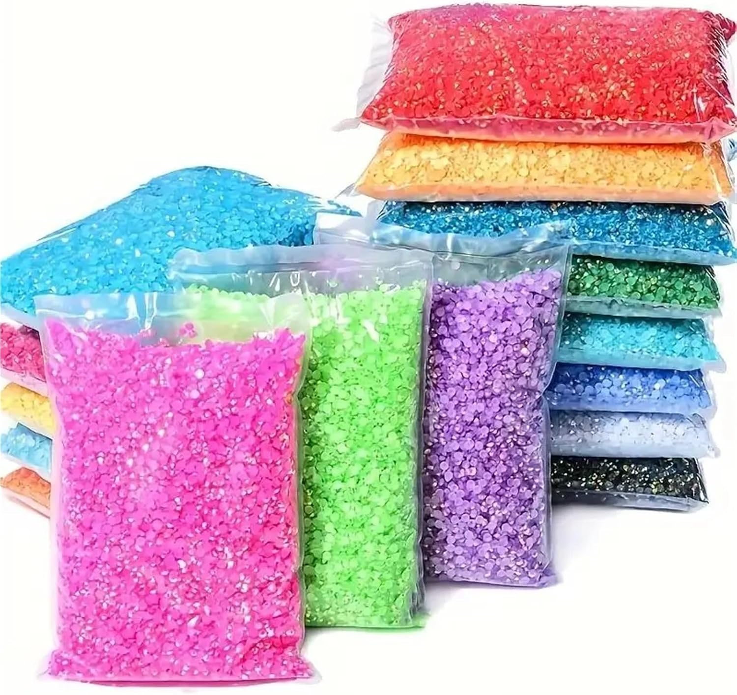 Resin Jelly Rhinestones Set Flat Back 30000pcs Vibrant Jelly Rhinestone Kit - Colorful, Clear Resin Gems for DIY Crafts Nail Ari Makeup & Tumbler Decoration(Orange-3mm 10000pcs)