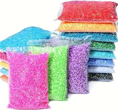 Resin Jelly Rhinestones for Bedazzling Flat Back 30000pcs Vibrant Jelly Rhinestone Kit - Colorful, Clear Resin Gems for DIY Crafts Nail Ari Makeup & Tumbler Decoration(Rose red-3mm10000pcs)