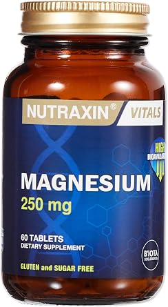 Nutraxin Vitals Magnesium 250 mg 60 Tablet Takviye Edici Gıda (2 paketi)