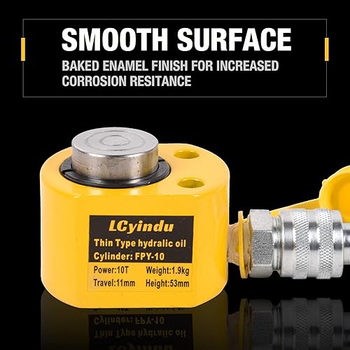 Vista 6 de Kit de gato hidráulico de cilindro hidráulico de perfil bajo 10T FPY-10 0.43 pulgadas carrera + CP-180 400cc bomba manual hidráulica manual Kit