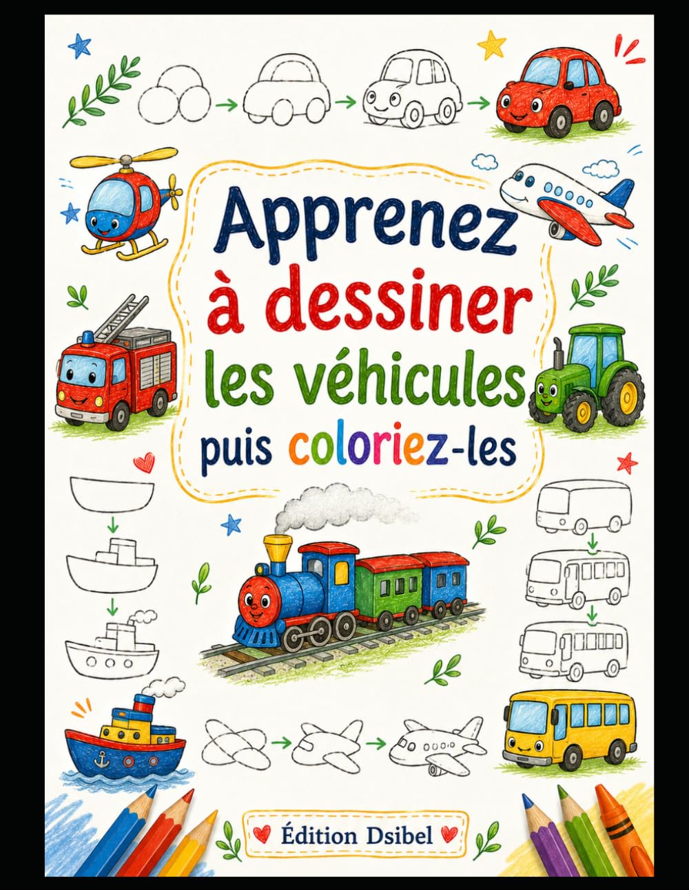 apprendre a dessiner les véhicules: volume 2 (collection enfants)