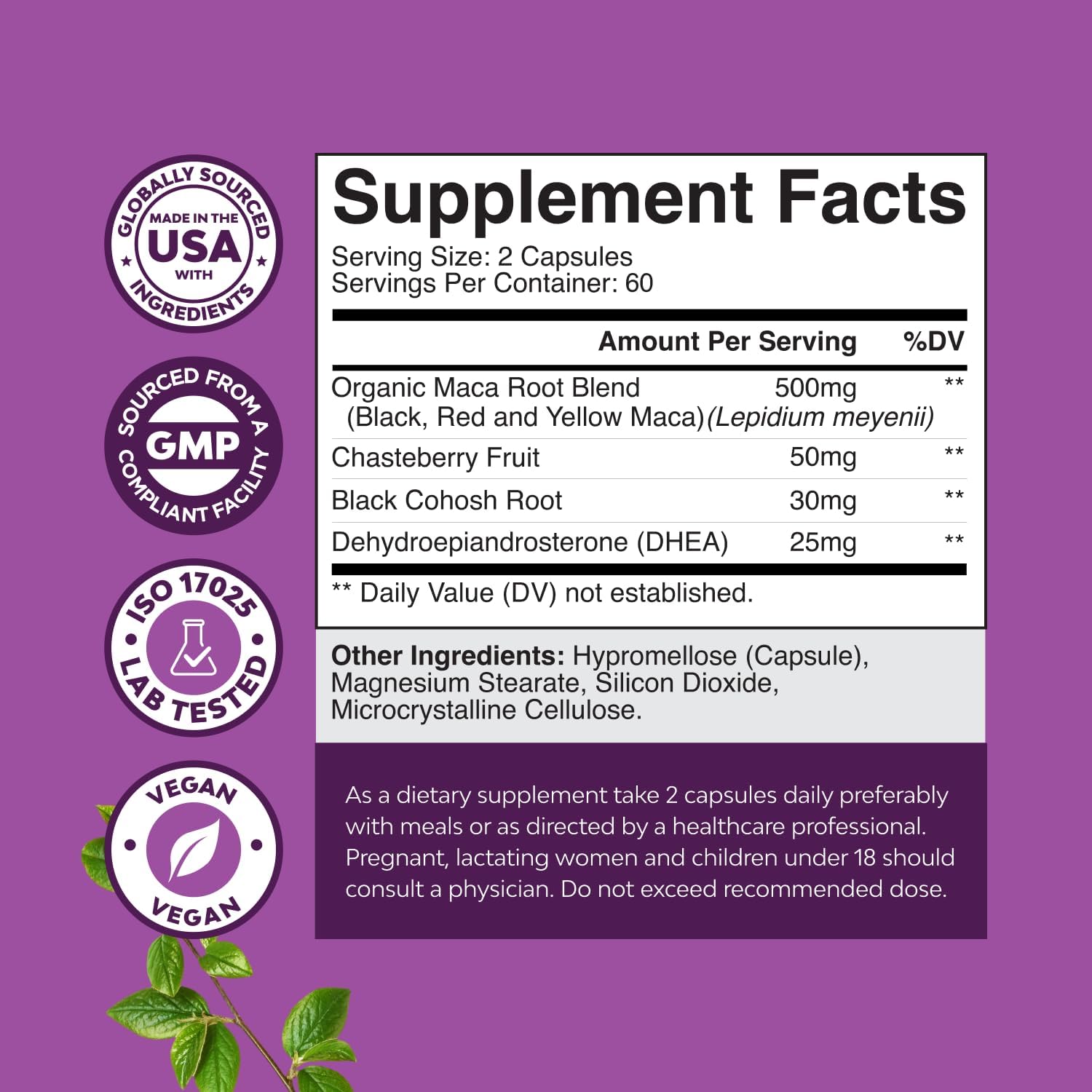 Bundle of Perimenopause Supplement with Maca Root Vitex Berry & Black Cohosh for Hot Flashes Night Sweats Hormone Balance & Mood and Thyroid Support with L Tyrosine Bladderwrack Selenium & Ashwagandha