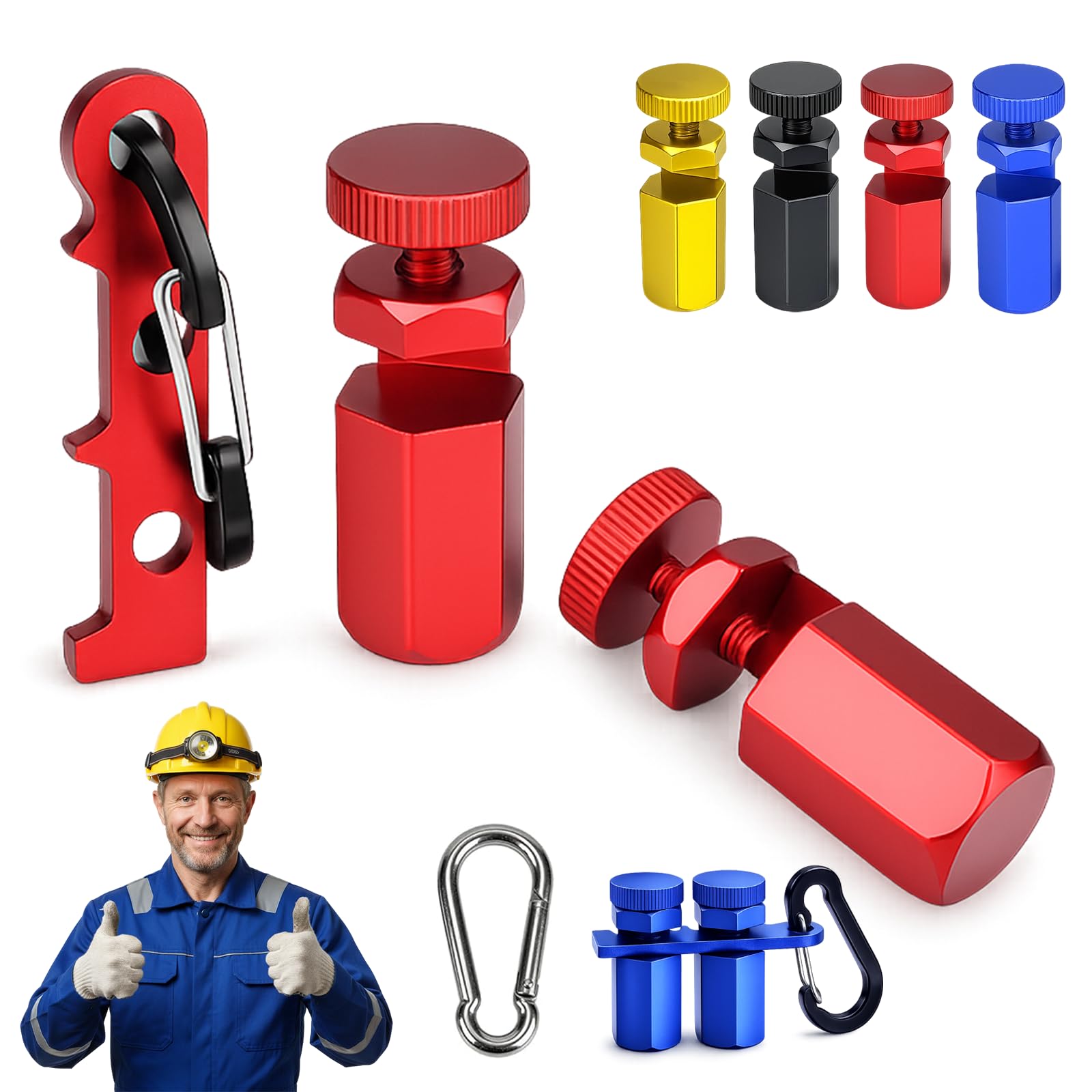 2 Pcs Tall Stair Gauges for Framing Square, Aluminum Alloy Hexagonal Stair Stringer Layout Jig with Holder & Hook, Circular Saw Guide Attachment for Rafter Layout, Carpentry Tools (Red)