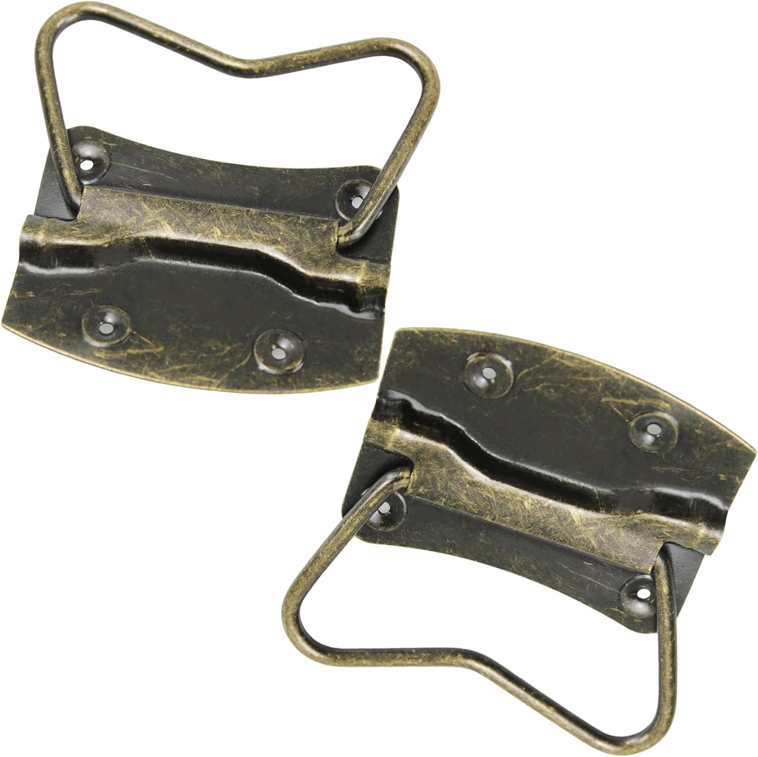 4PCS 4 Inch Bronze Metal Chest Handles, Toolbox Pull Ring Handle, Cabinet Door Handle, Heavy Duty Pull Handle for Toolbox Chest Case