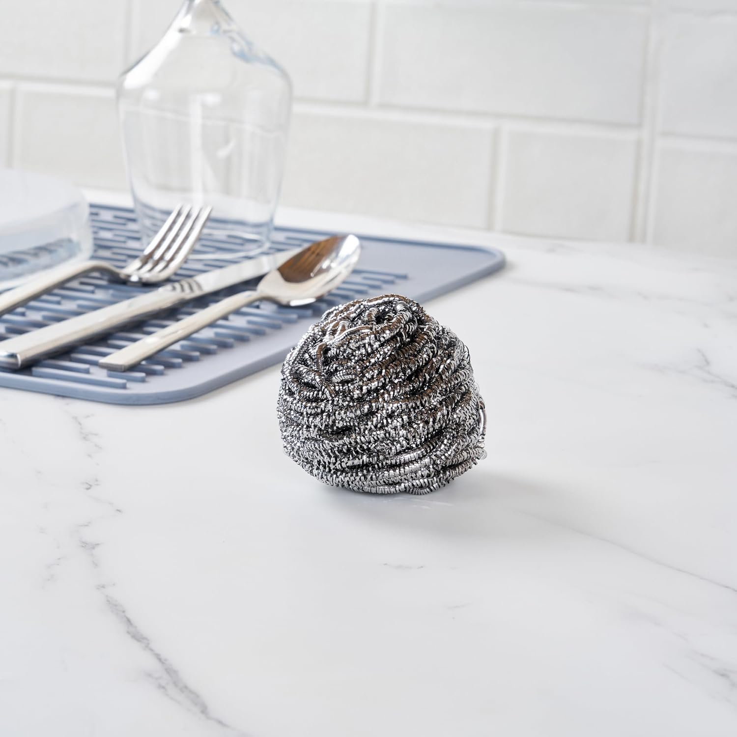 Restaurantware Stainless Steel g Scrubber, 2.6 In, 100 Pack
