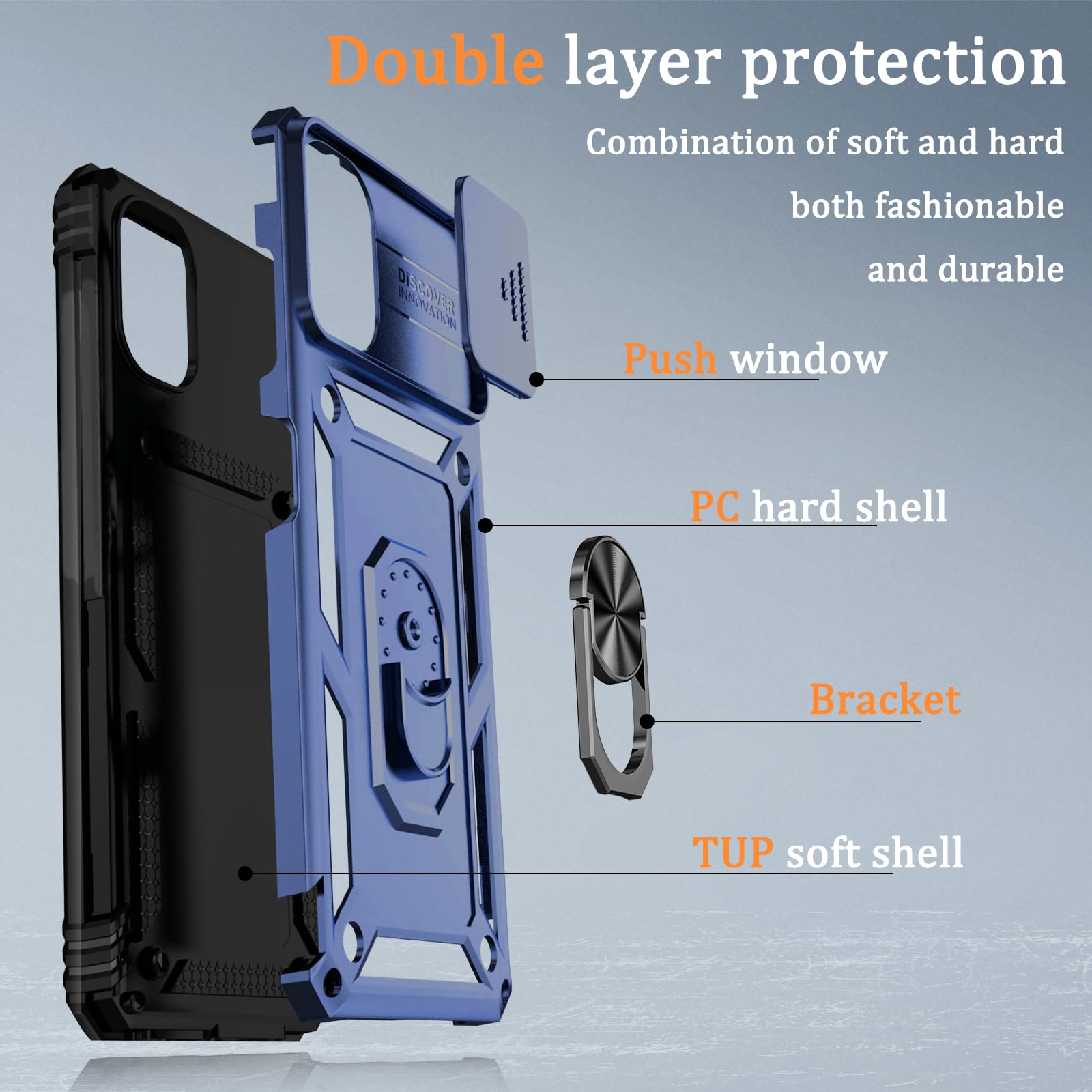 SEAHAI Funda Para OPPO A74 4G, [Rugged Armour] Antigolpes Carcasa