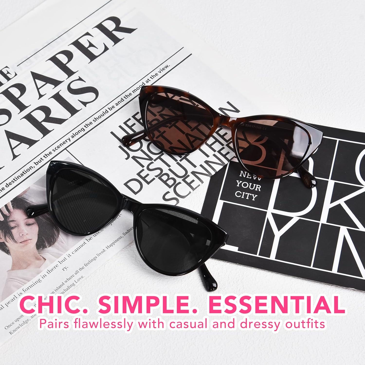 Trendy Cat Eye Sunglasses for Women, Retro Outdoor Sun Glasses Shades UV400 Protection - Image 6