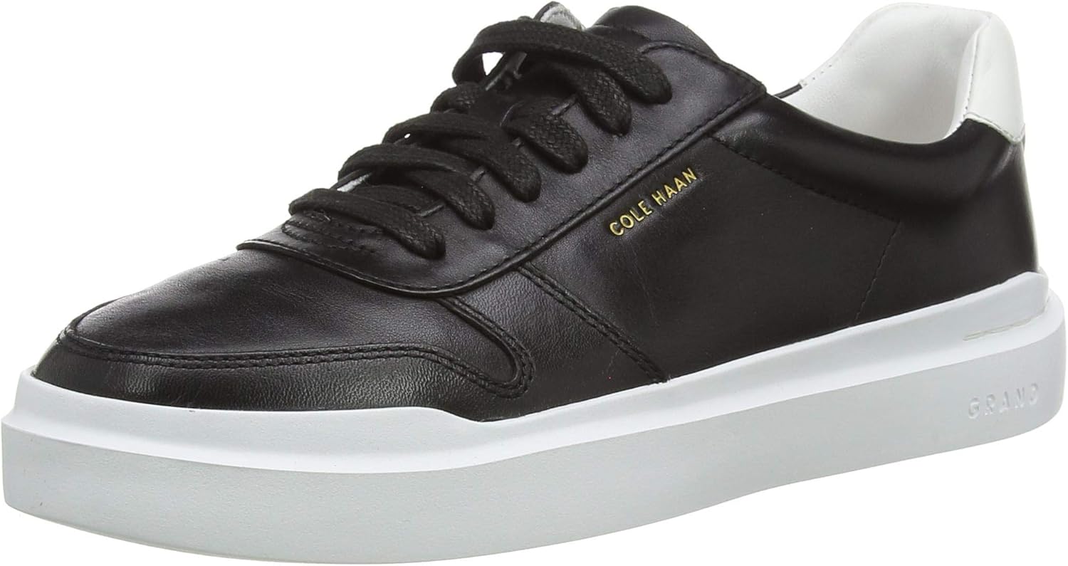 Cole Haan Women's Grandpro Rally Court Sneaker, Black/Optic White/Optic White, 9