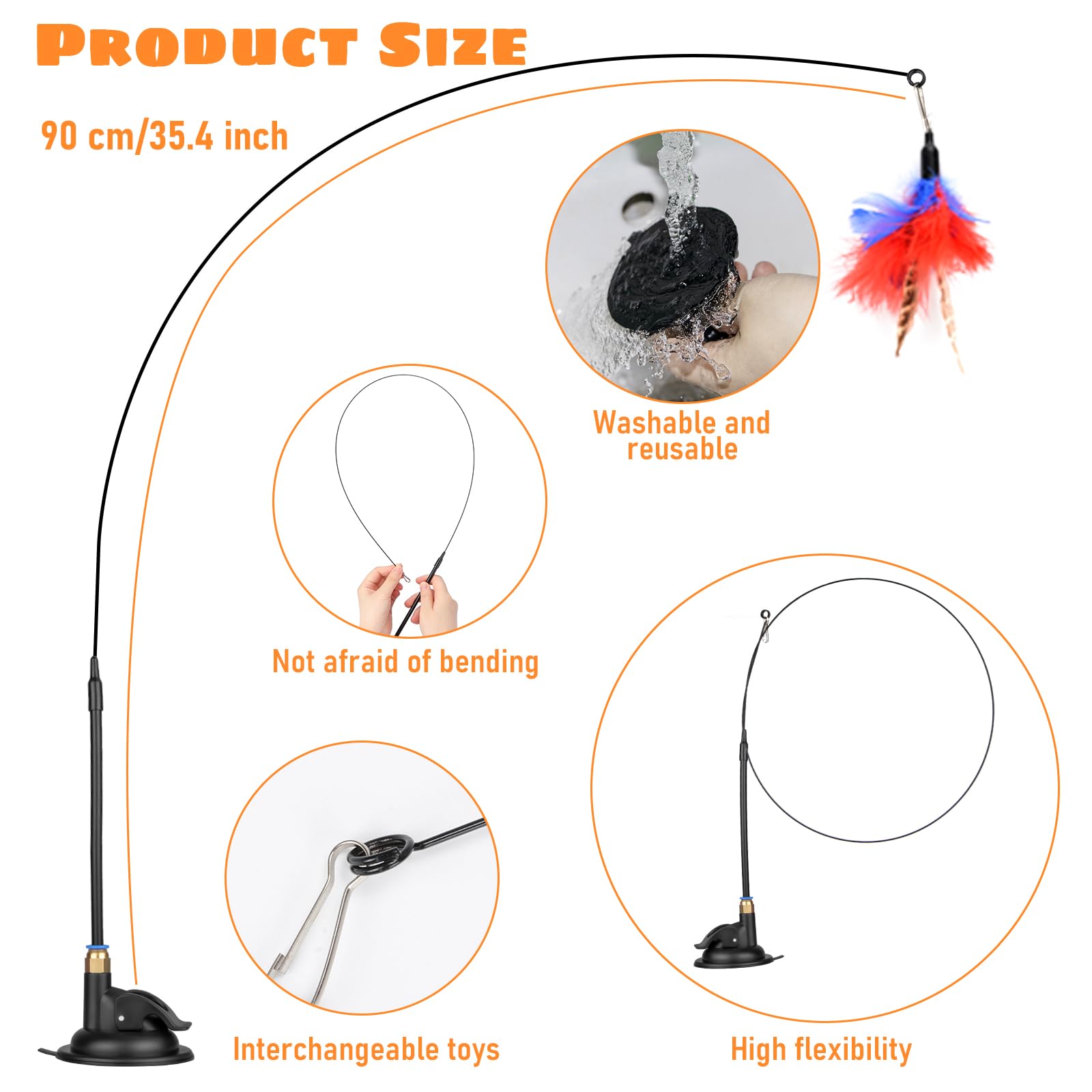 10 Pezzi Giochi Per Gatti Interattivi - Con Piume, Campana E Ventosa - Foto 5