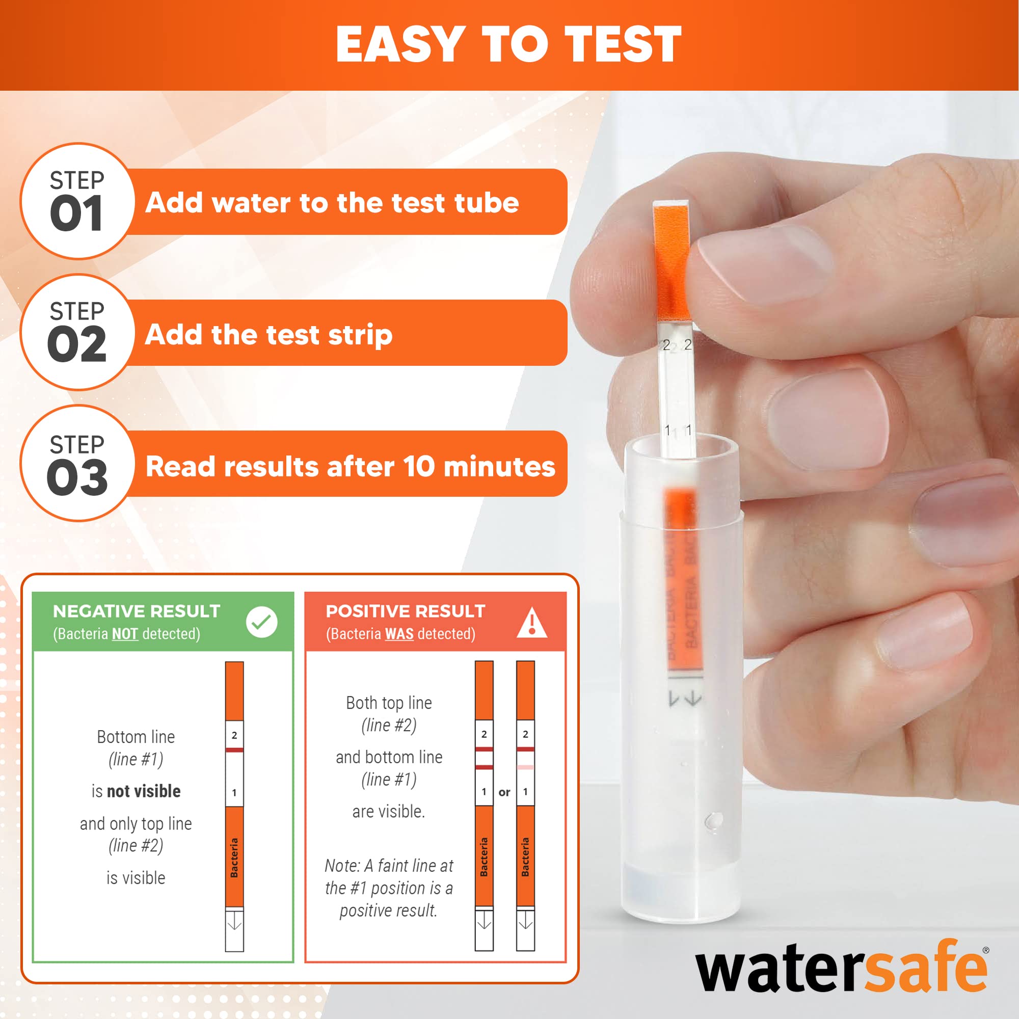 The Original Watersafe Rapid Bacteria 10 Test Kit 1,000 CFU/mL