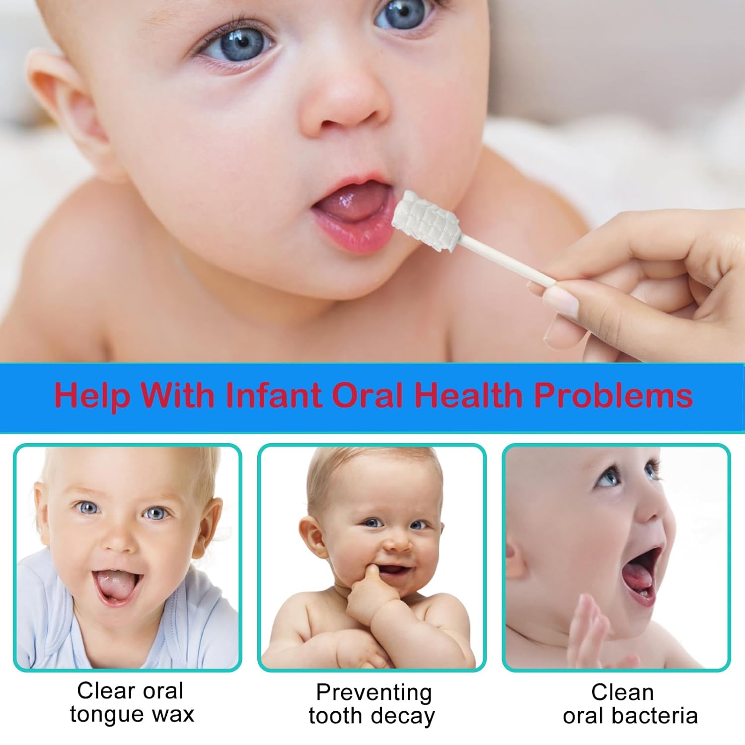 200 PCS Baby Tongue Cleaner,Disposable Baby Mouth Cleaner Stick Dental Care for 0-36 Month