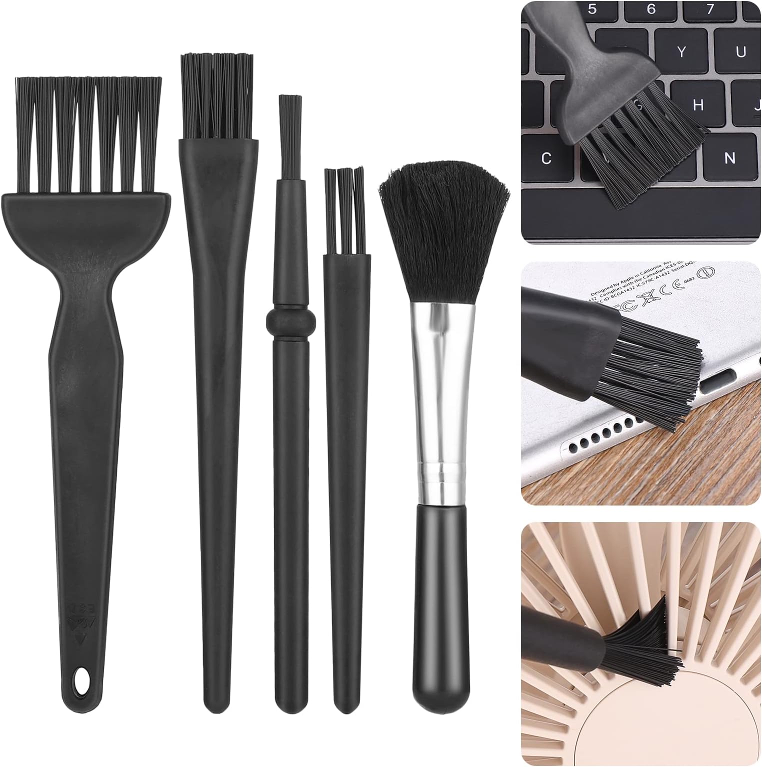 5Pieces Mini Keyboard Cleaning Brushes Kit, Plastic Anti Static Brushes Electronic Dust Cleaning Brush Small Dust Brush Portable Anti Static Brushes