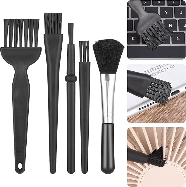 5Pieces Mini Keyboard Cleaning Brushes Kit, Plastic Anti Static Brushes Electronic Dust Cleaning Brush Small Dust Brush Portable Anti Static Brushes