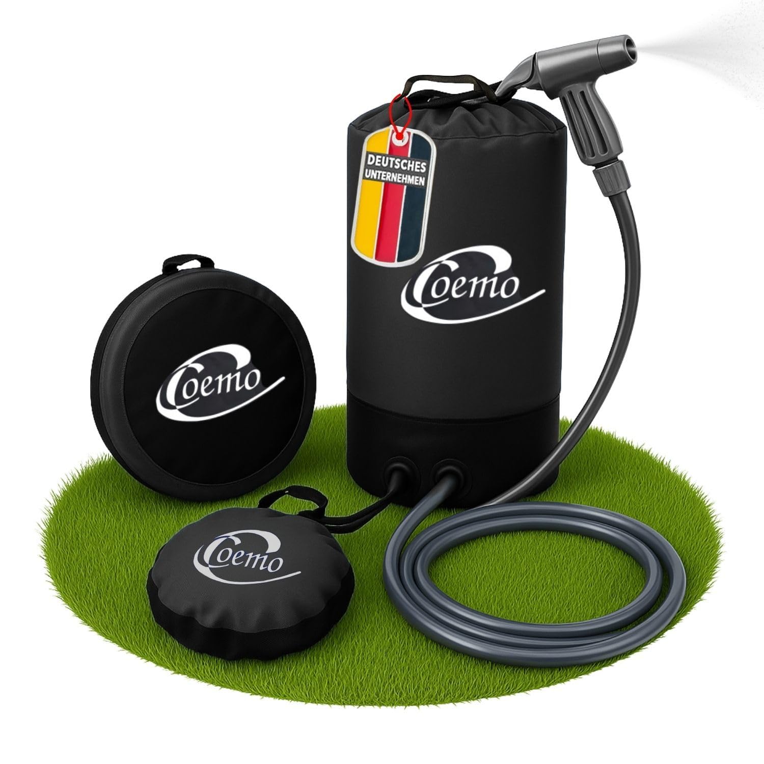 Coemo Tragbare Campingdusche mit Pumpe, 11L Solardusche