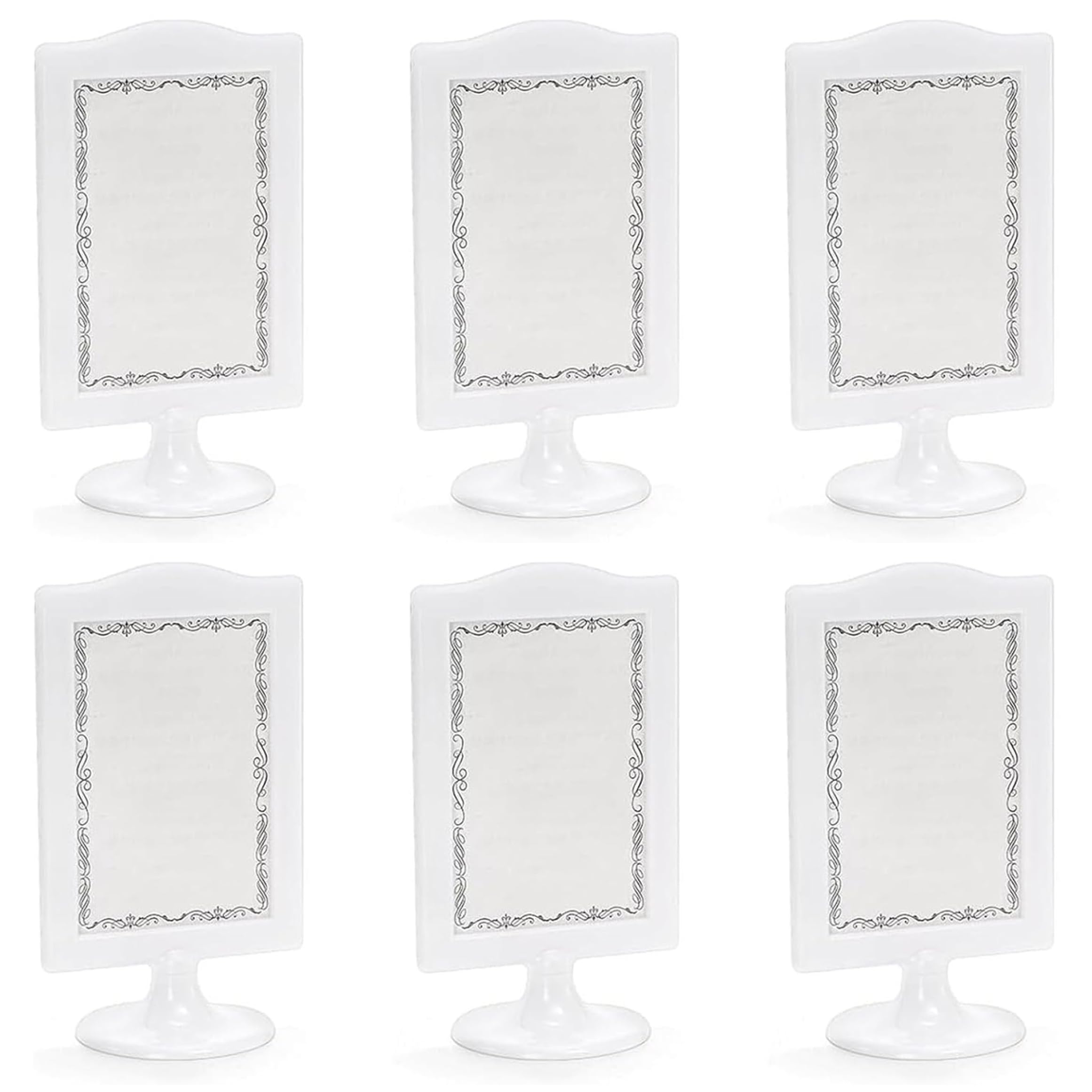 Cadres photo blanc double face sur pied 10x15 cm lot de 6 avec couvercle anti-poussière