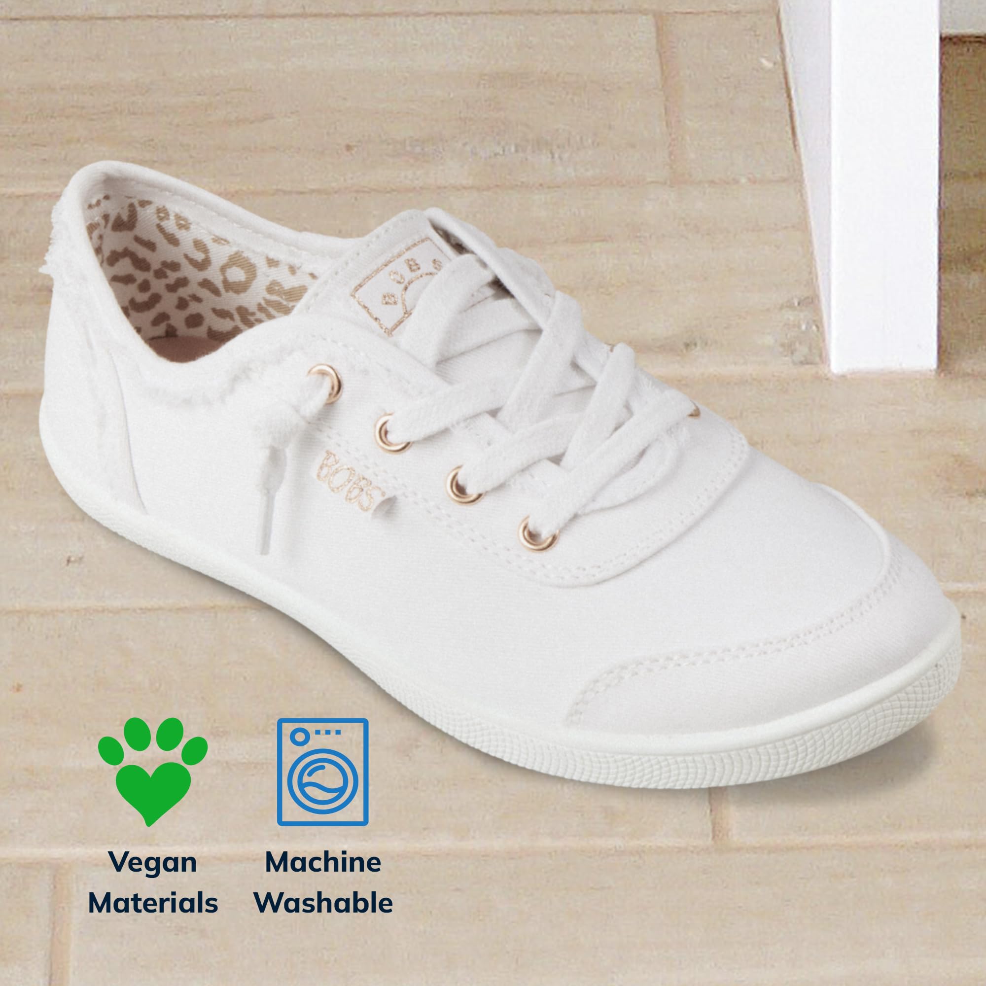 Skechers Women's Bobs B Cute Sneaker – Memory Foam, Flexible Outsole, Lightweight Vegan Shoes