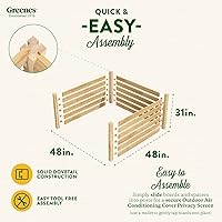 Vista 4 de Greenes Fence Cedar - Cubierta de privacidad para aire acondicionado para exteriores, 48 pulgadas de ancho x 48 pulgadas de largo x 31 pulgadas
