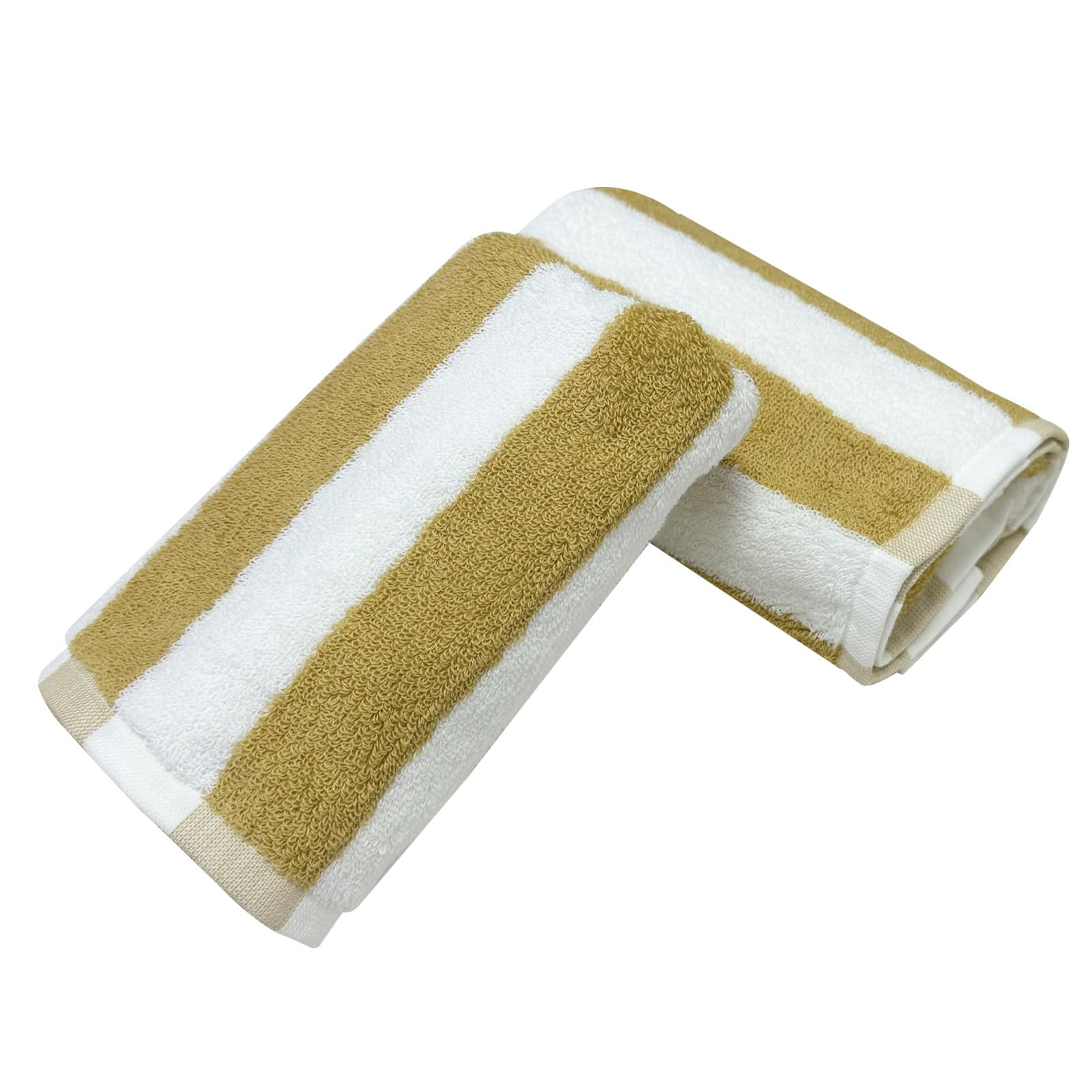 USTIDE Clean Hand Towels Cotton Soft Striped Hand Towel for Bathroom Kitchen 2 Pack Yellow Stripes Hand Towels White Stripes Towel Bath Decor, 35x76cm