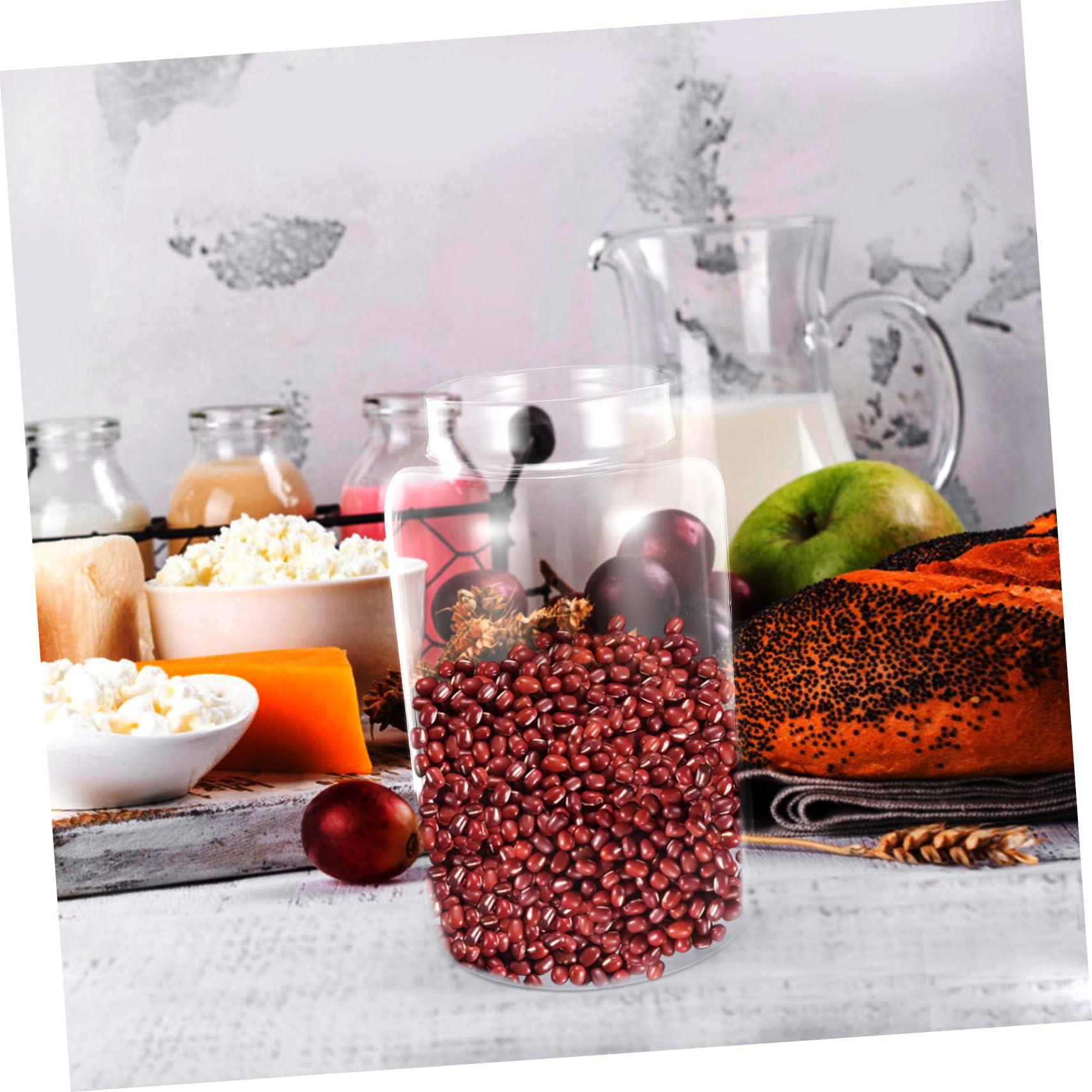 DOITOOL Vorratsdose Luftdicht und Feuchtigkeitsbeständig 2,8l Glas mit Holzdeckel für Küche und Aufbewahrung von Getreide Mehl und Lebensmitteln