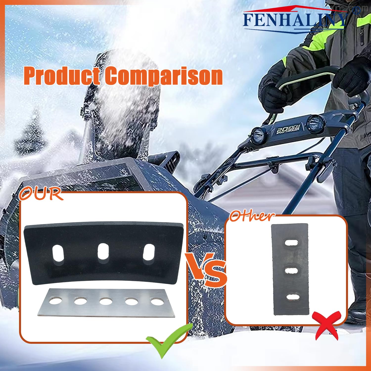 Kits de goma de modificación de impulsor de soplador de nieve, 3/8 pulgadas, 3 cuchillas, acero inoxidable, universal para modificar máquina de 2 etapas (juego de 3)