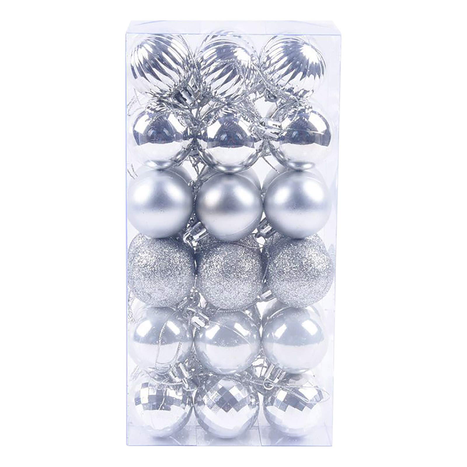Christmas Baubles 36PCS 40mm Xmas Tree Bauble Hanging Loop Shatterproof Ornamets Personalised Navy Blue Christmas Decorations, Pink Green White Gold Silver Navy Red Baubles — image 1