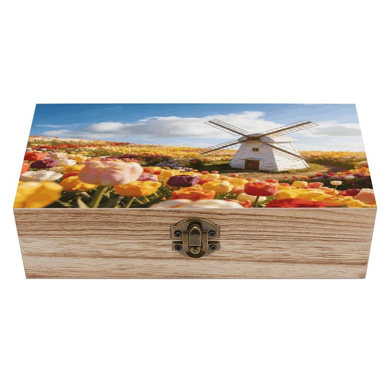 LZQPOEAS Palette Wooden Keepsake Box Wooden Storage Box Container with Hinged Lid Beautiful Wood Memory Box Decorative Jewelry Case for Crafts Art Hobbies & Trinket Storage