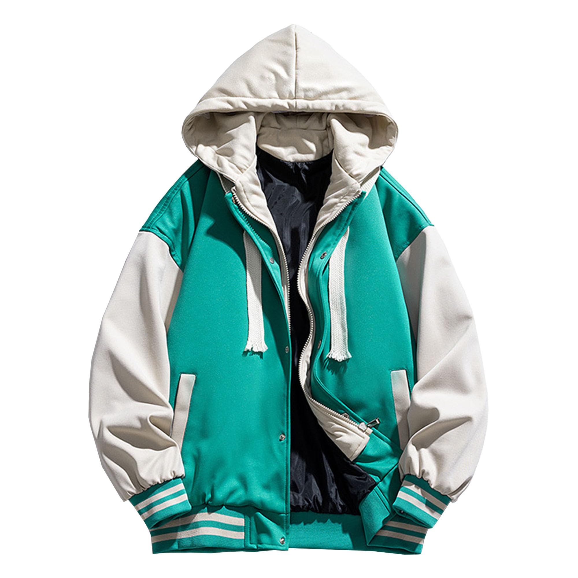 Veste de baseball homme en patchwork color block style varsity slim - 8