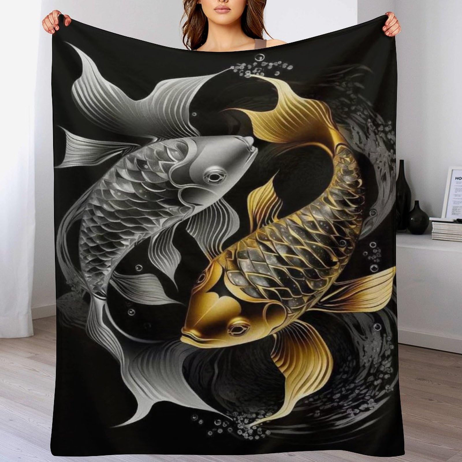 Couverture douce en flannel poisson pour ne plus jamais avoir froid sur votre canapé