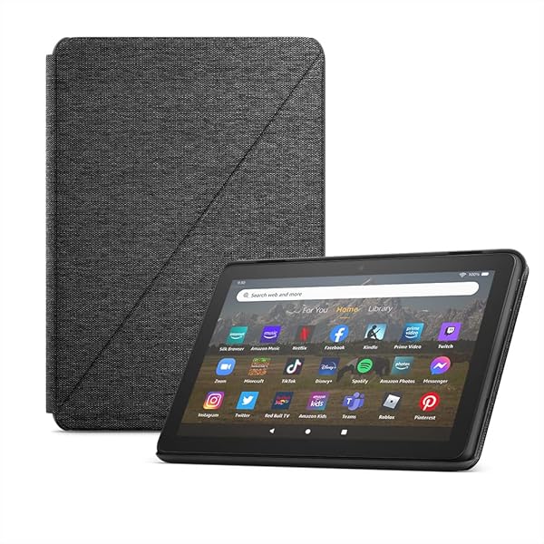 Amazon Fire HD 8 Tablet (32GB Black, 2024 release) + Standing Cover (Black)