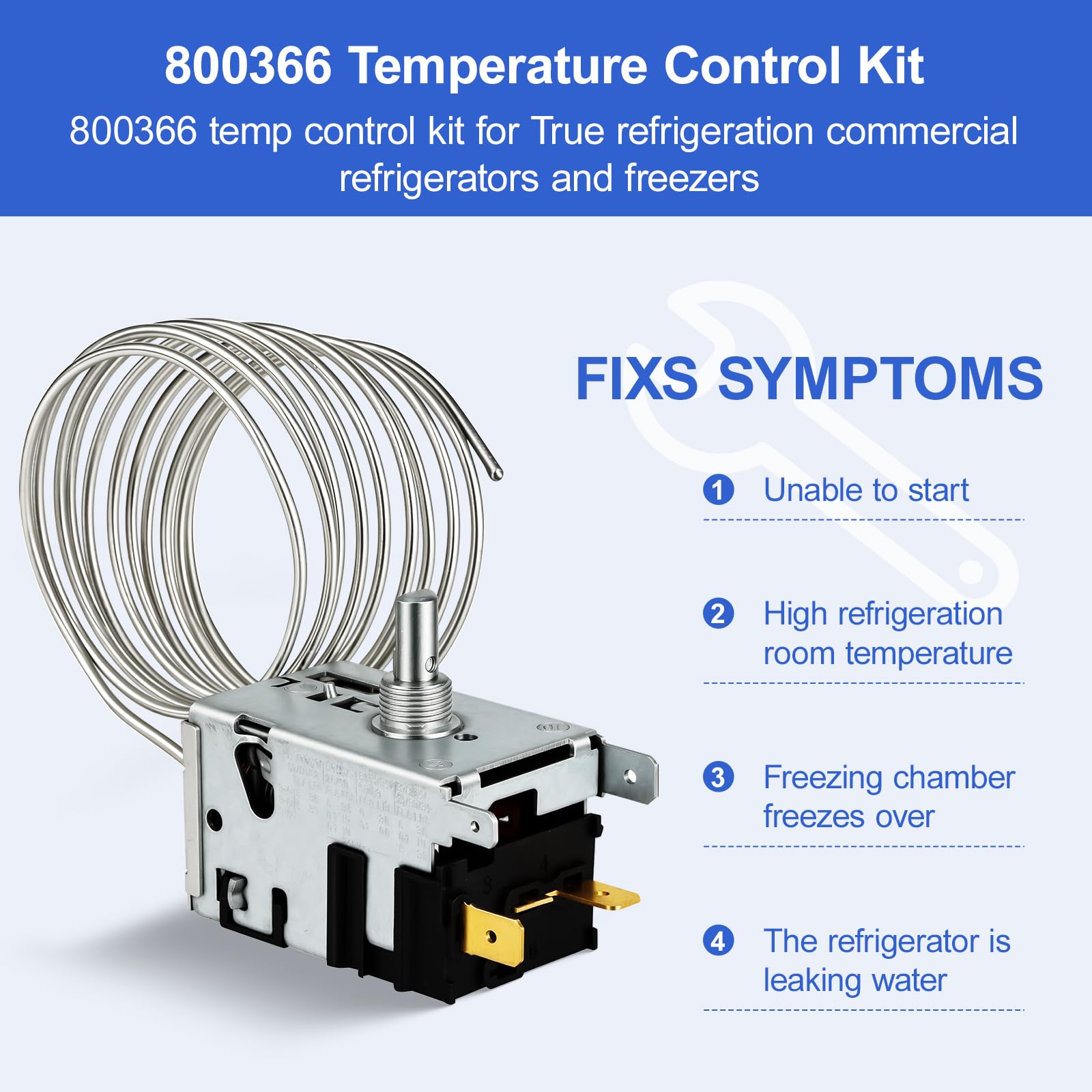 Kit de control de temperatura 800366 actualizado 2026 que se adapta a la refrigeración verdadera, reemplaza 077B6806, 077B7172, 98806 - Termostato de detección de bobina de 76 pulgadas