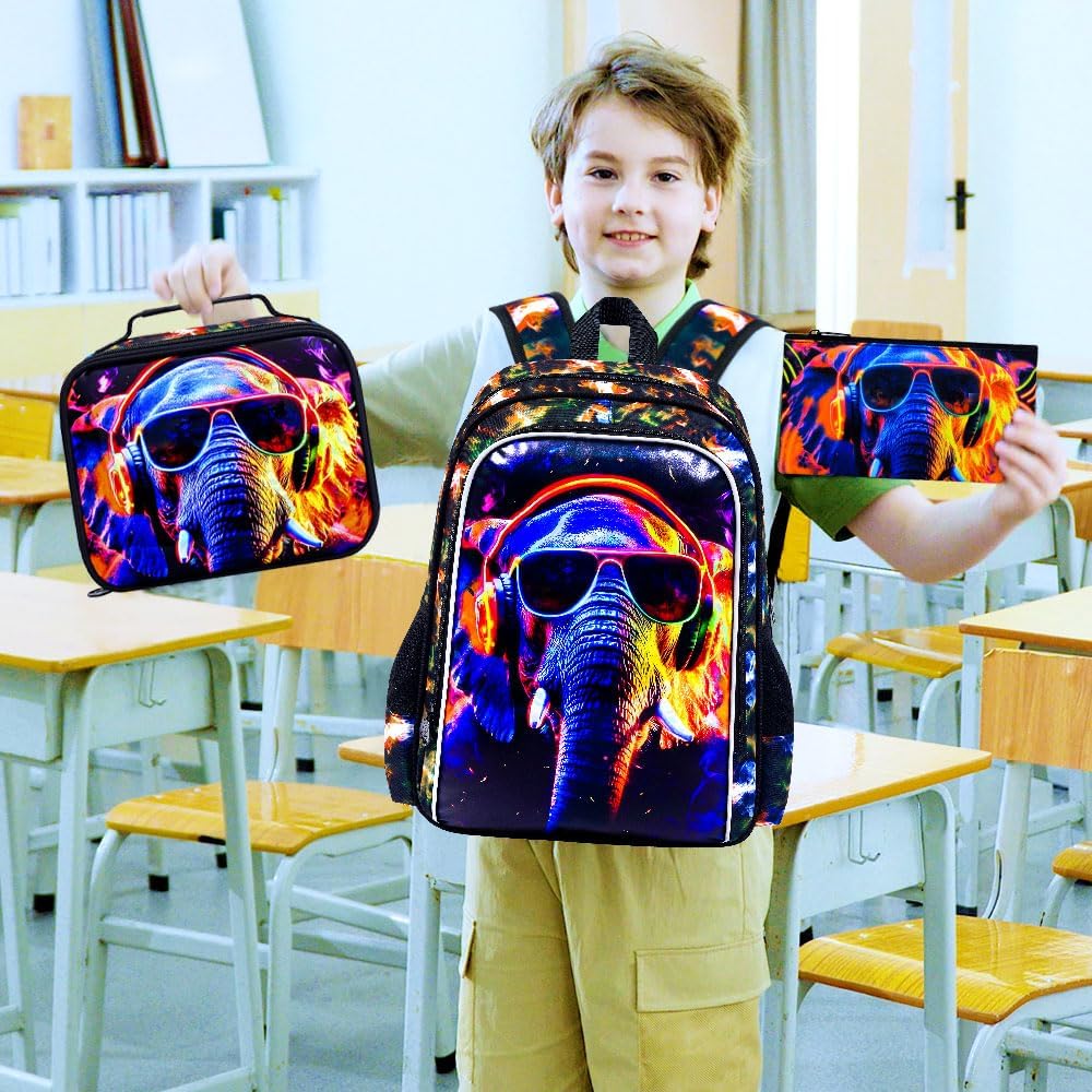 3Pcs Backpack for Boys, 17" Kids Bookbag with Lunch Box, School Backpacks for Elementary Preschool Kindergarten - Image 2