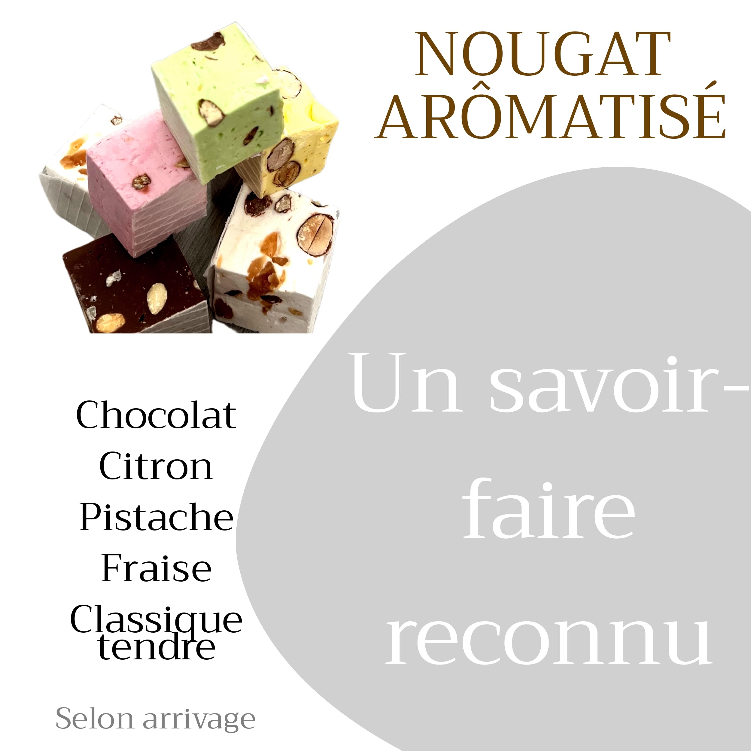 Panier de Nougat tendre - Coffret Gourmand sucré Cadeau original à offrir - Idée plaisir Fabrication Française - Parfum naturel saveurs chocolat pistache amande cacahuètes