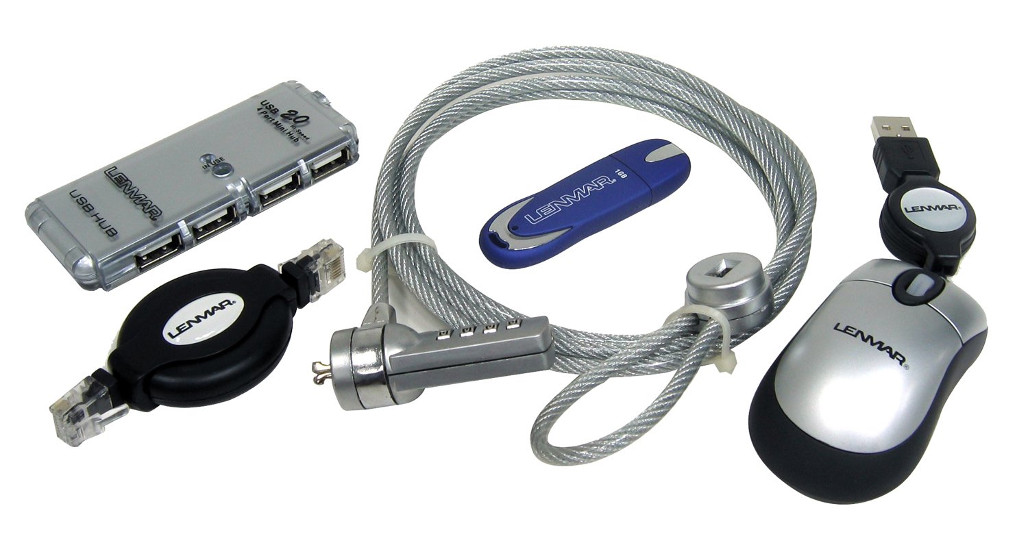 Lenmar LK15 Laptop Computer Accessory Kit Includes Mini USB 4 Port Hub 1GB USB Portable Flash Drive Mini