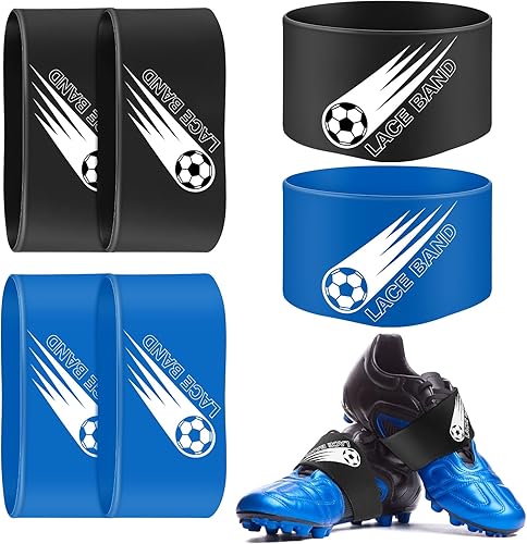 Patelai 4 piezas de taco de fútbol cubierta de encaje para zapatos de fútbol, cubierta de zapatos de fútbol, bandas de tacos de fútbol para jóvenes