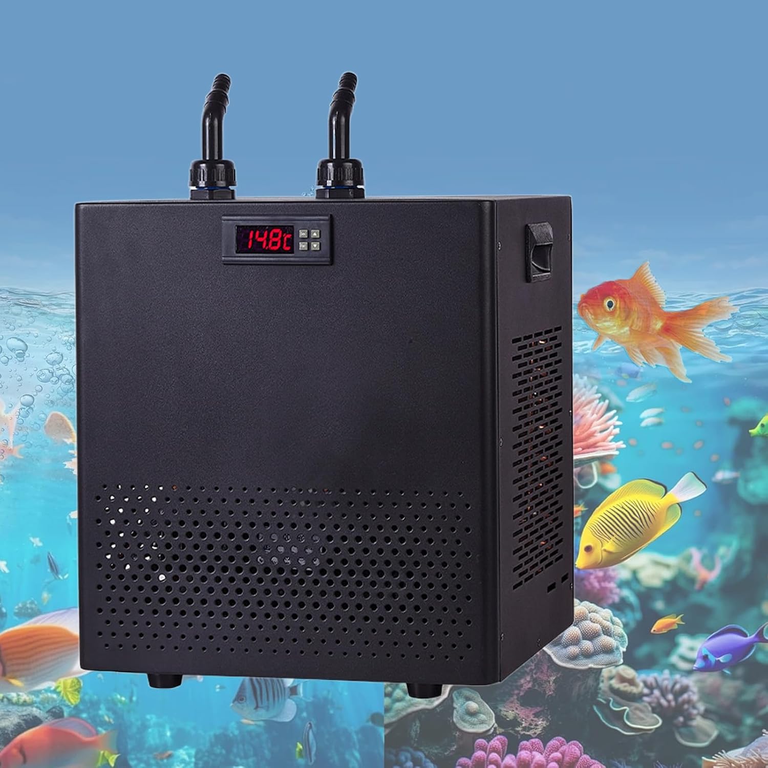 160L Aquarium Chiller 270w Water Chiller 1/10HP Hydroponic Fish Tank Chiller Low Noise Aquarium Cooler for Aquatic Plants Fish and Water Plant Tanks,79Gal/300L