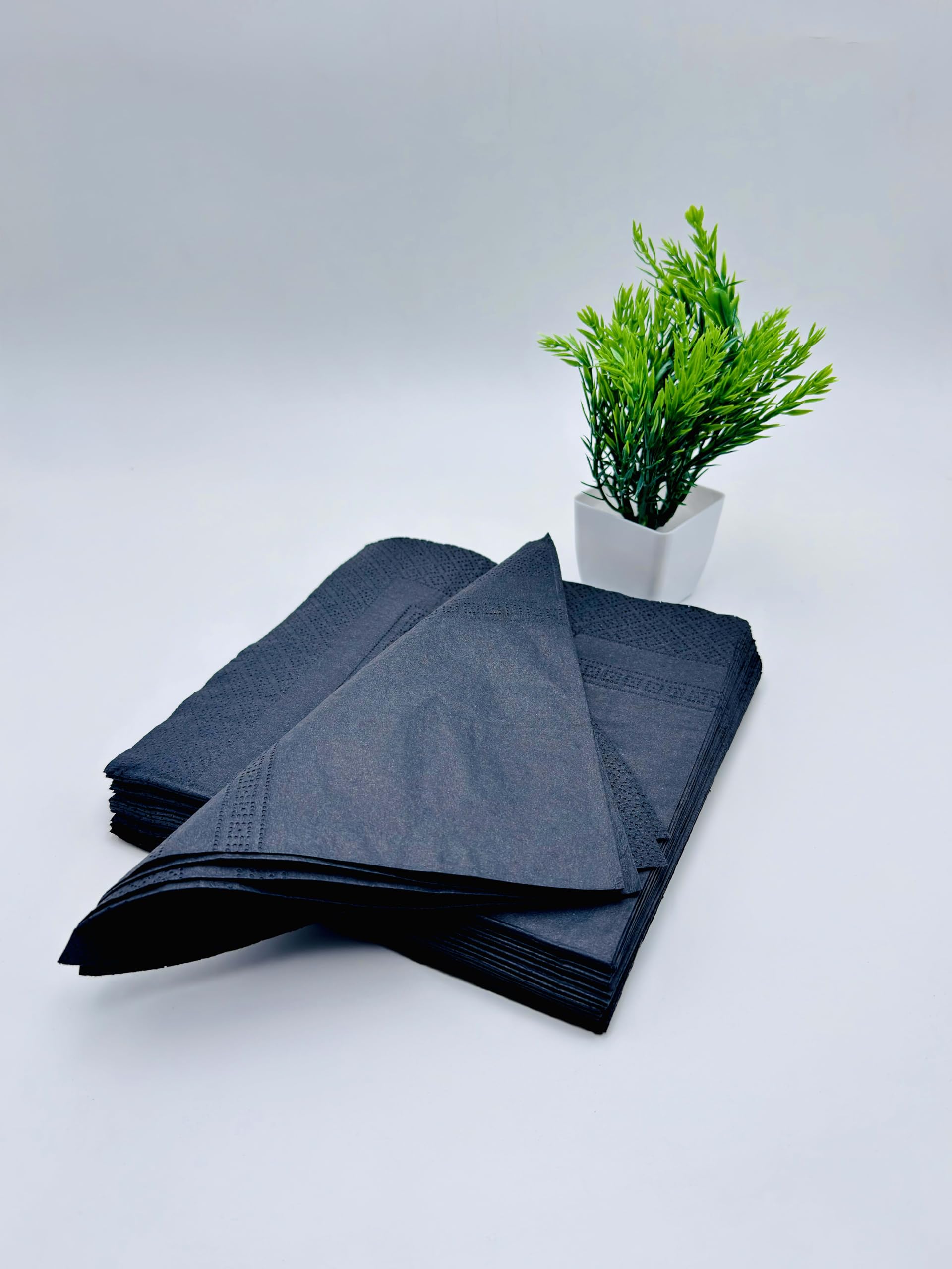 Cherie 2-Ply Paper Napkins – 20 Pcs Black Cocktail & Beverage | Soft & Absorbent Disposable Dinner for Parties, Events, Restaurants & Home Use | 39 x 39 cm (pack of 4) 3