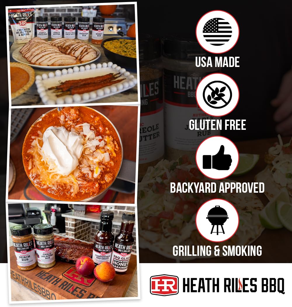 Heath Riles BBQ Rub - Garlic Butter Seasoning, Champion Pitmaster Recipe, Legendary Rubs For Smoking & Grilling, 80+ BBQ Championships, 10 oz. - Image 5