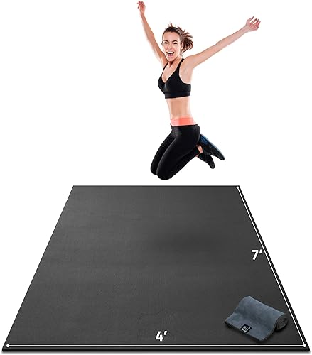 Miniatura 12 de Gorilla Mats Alfombrilla de ejercicio grande de alta calidad, de 6 x 4 x 1/4 pulgadas, ultra duradera, antideslizante, tapete de entrenamiento para