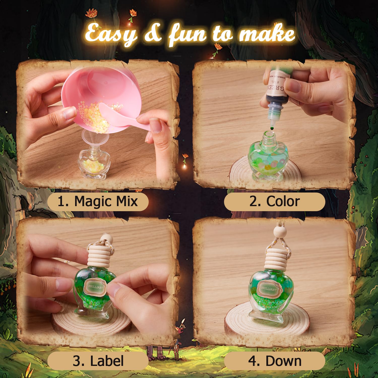 Potion Kits for Kids, 21 Potion Bottles Magic Set, Easter Gifts Decorations Ornaments Garden Art Crafts Birthday Toys for Girls and Boys 6 7 8 9 10 11 12+Years Old Families Party Indoor Outdoor