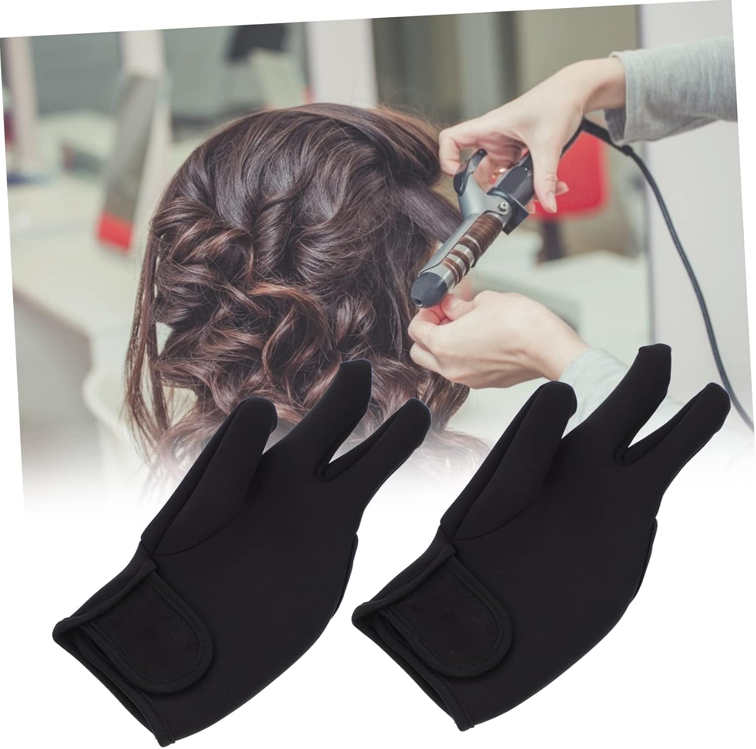 4Pcs Heat Resistant Finger Mitts for Hair Styling Flexible Finger Design Comfortable Hand Durable and Reusable Curling Gloves